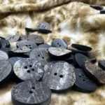 Buffalo Horn Black Button